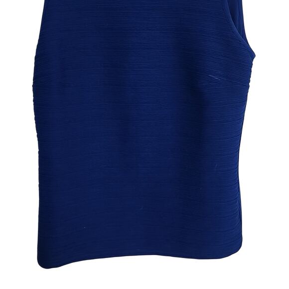 INC Blue Ribbed Top with Back Button/Keyhole, XL - Picture 3 of 5